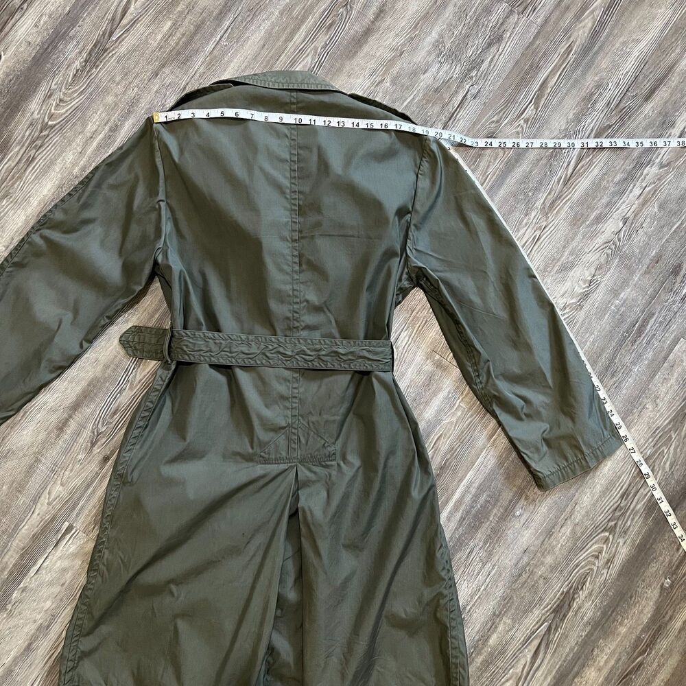 Vintage US Army Raincoat Cotton Nylon Belted Trench 60s - Picture 5 of 6